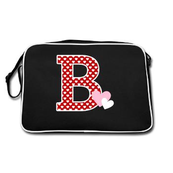 Lettre B cœur - Sac Retro - noir/blanc - Dos