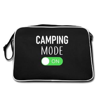 Camping Mode On - Camper - Outdoor - Zelt - Retro Tasche - Schwarz/Weiß - Hinten