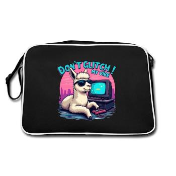 Don't Glitch my Vibe - Retro Gaming Alpaca - Retro Bag - black/white - Back