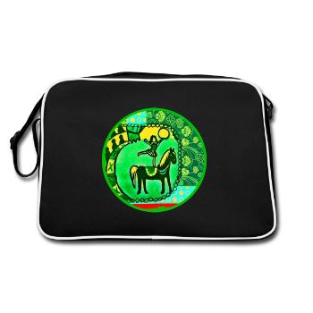 Enfant de cirque cirque collage vert créatif - Sac Retro - noir/blanc - Dos