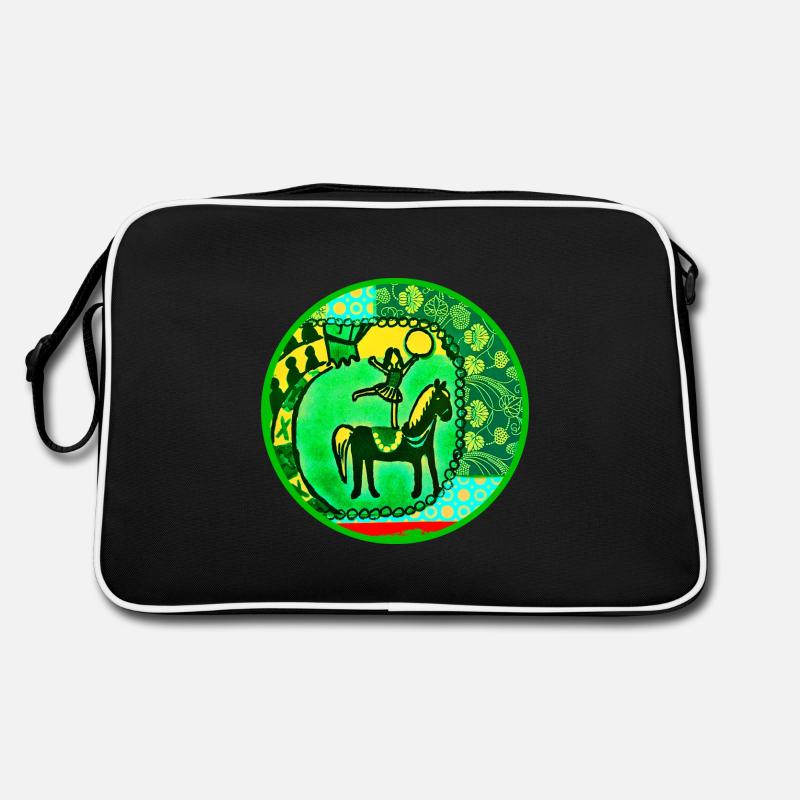 Enfant de cirque cirque collage vert créatif Sac Retro