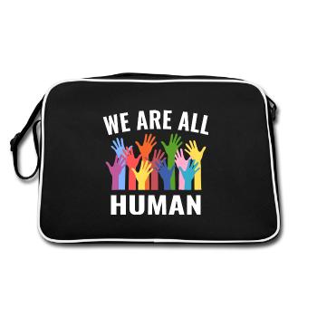 We are all humane equality - Retro Bag - black/white - Back