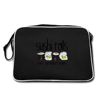 Les rouleaux de sushi ne sont pas des rôles de genre. dicton inspirant - Sac Retro - noir/blanc - Dos