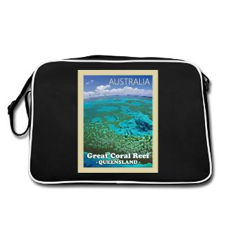 Great Barrier Reef - Retro Tasche - Schwarz/Weiß - Hinten