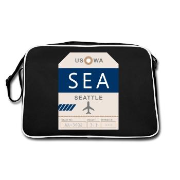 Aéroport de Seattle 1950 - Sac Retro - noir/blanc - Dos