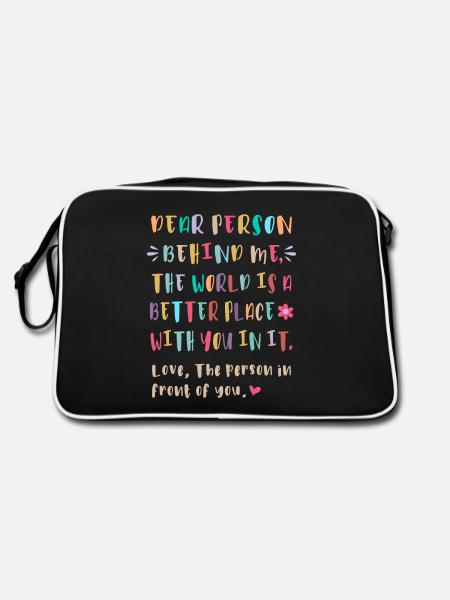 The World Is Better With You in it - Retro Bag - black/white - Back