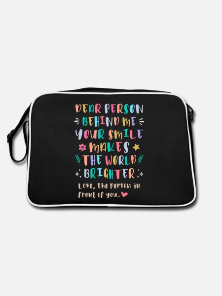 Your Smile Makes the World Brighter - Retro Bag - black/white - Back