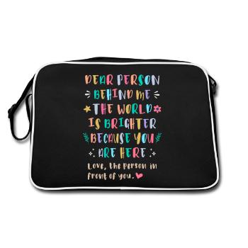 Le monde est plus beau parce que vous êtes ici - Sac Retro - noir/blanc - Dos
