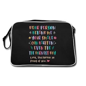 Dein Lächeln kann den dunkelsten Tag erhellen - Retro Tasche - Schwarz/Weiß - Hinten