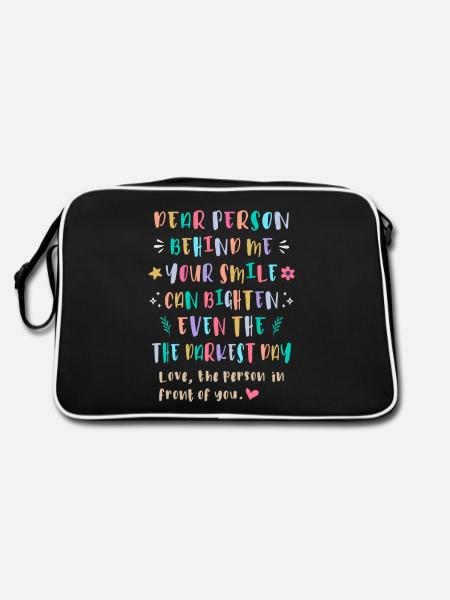 Your Smile Can Brighten the Darkest Day - Retro Bag - black/white - Back