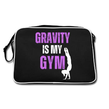 Gravity is my Gym Calisthenics Geschenk - Retro Tasche - Schwarz/Weiß - Hinten