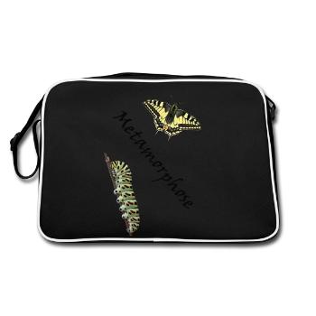 Machaon à la chenille, métamorphose - Sac Retro - noir/blanc - Dos