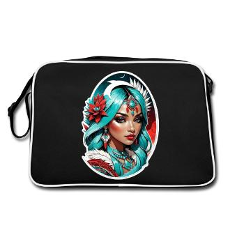 Indian Princess - Aztek - Retro Bag - black/white - Back