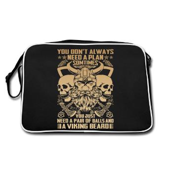 Nordic scandinavia retro viking mystical mythology - Retro Bag - black/white - Back