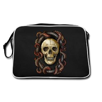 Skull Tentacles - Retro Bag - black/white - Back
