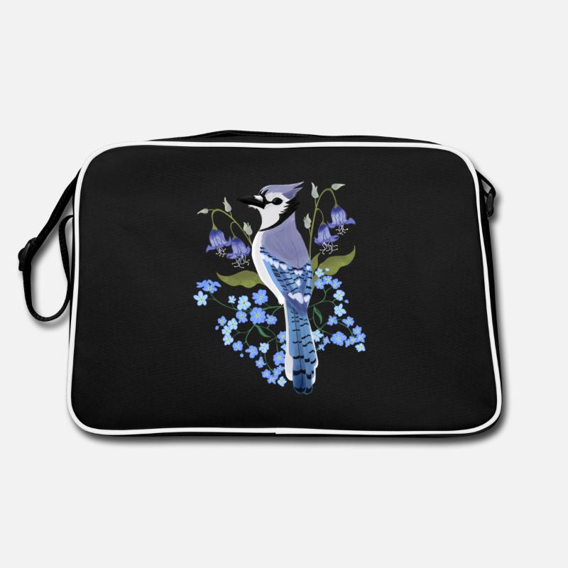 Geai bleu - Sac Retro - noir/blanc