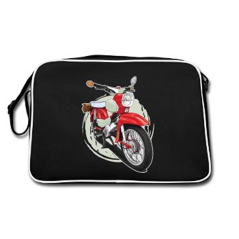 Étoile (rouge) // Illustration - Sac Retro - noir/blanc - Dos