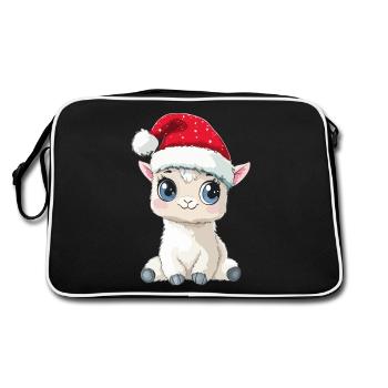 Alpaca Christmas Cute Cute Llama Christmas - Retro Bag - black/white - Back
