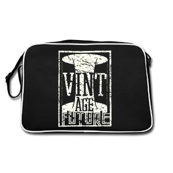 Vintage Future used look Future Time Tunnel Age - Retro Bag - black/white - Back