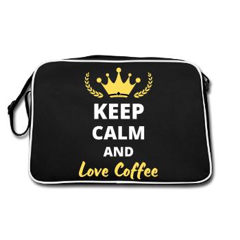 "Keep Calm and Love Coffee" - Coffee Fans - Retro Bag - black/white - Back