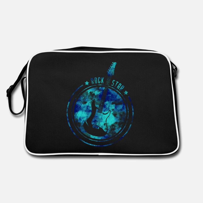 Rockstern Blau - Retro Tasche - Schwarz/Weiß