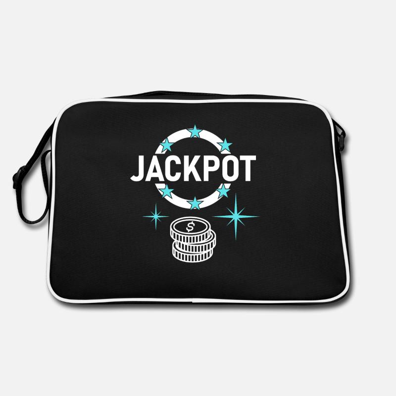 Jackpot Design mit Münzen - Retro Tasche - Schwarz/Weiß