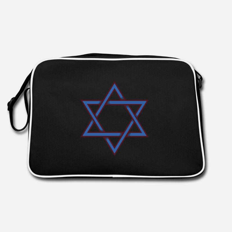 Davidstern - Retro Tasche - Schwarz/Weiß