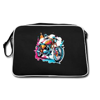 moto vintage style retro - graffiti - Sac Retro - noir/blanc - Dos