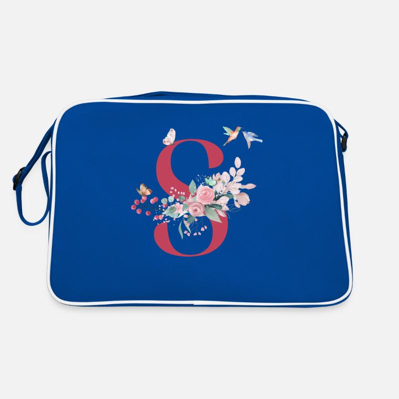Floral S Letter - Gift Idea Retro Bag