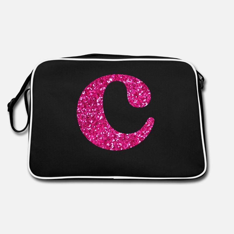 Letter c pink glitter Retro Bag