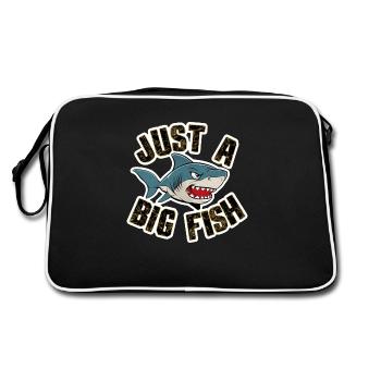 requin - humour - juste un gros poisson - Sac Retro - noir/blanc - Dos