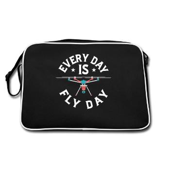 Every Day Is Fly Day RC Flight Drone Pilot - Retro Tasche - Schwarz/Weiß - Hinten