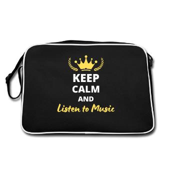 Keep Calm and Listen to Music - Retro Bag - black/white - Back