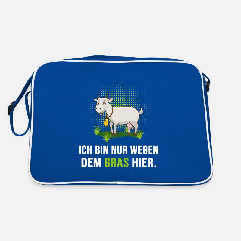 Ziegenbock Ziege "Ziege mag Gras" ziegenbart high Retro Tasche