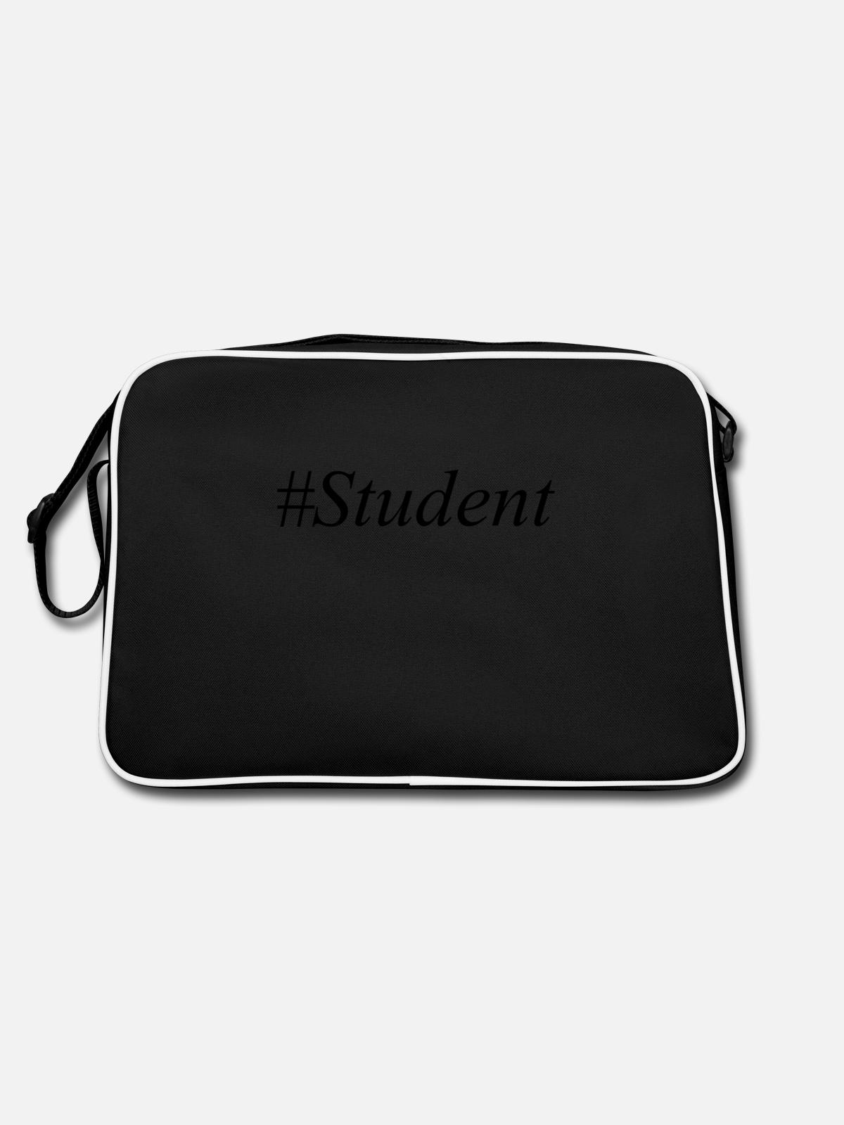 #Student Logo Black - Retro Bag - black/white - Back