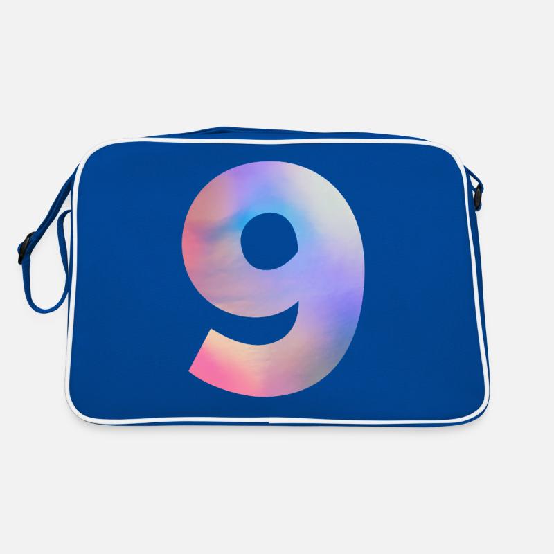 Numéro 9 coloré Sac Retro