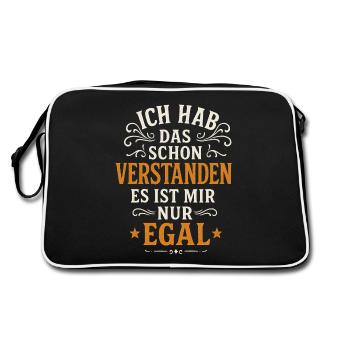 I already understood that, cheeky saying - Retro Bag - black/white - Back