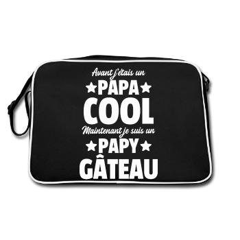 je suis papy gâteau / papa cool - Sac Retro - noir/blanc - Dos