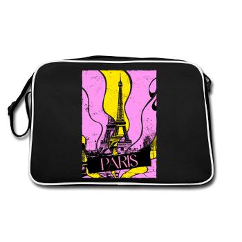 Paris France City Skyline Tour Eiffel Vintage - Sac Retro - noir/blanc - Dos