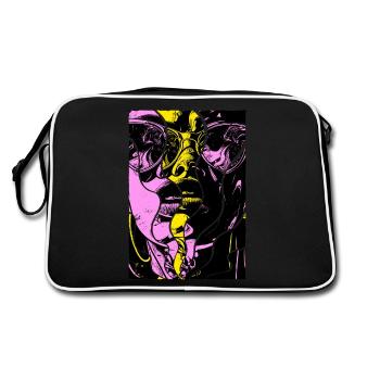 Lunettes De Soleil Femme Art Mode Moderne Tendance Coloré - Sac Retro - noir/blanc - Dos