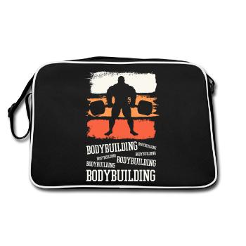 Bodybuilding, Bodybuilders, Weightlifting, Weight Training, - Retro Bag - black/white - Back