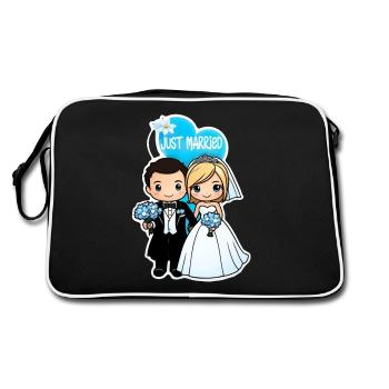 just married - pour mariage - Sac Retro - noir/blanc - Dos