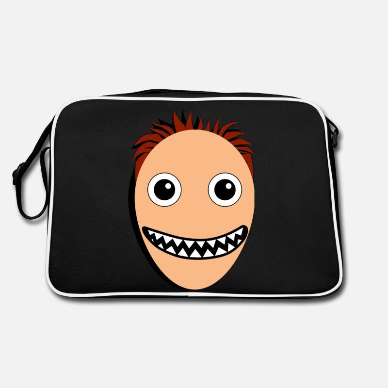 Lustiger Mann mit einem Monstermaul Retro Tasche