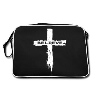 Croire Chrétiens Jésus Croix - Sac Retro - noir/blanc - Dos