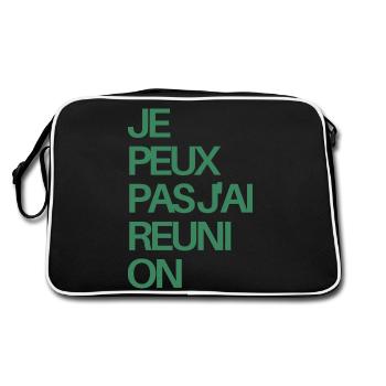 I can't I have a meeting - Retro Bag - black/white - Back