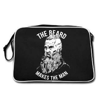 Fier de la barbe : la barbe fait l’homme ! - Sac Retro - noir/blanc - Dos