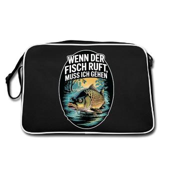 Quand le poisson appelle, je suis parti - Sac Retro - noir/blanc - Dos