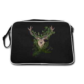 Cerfs et fougères - Sac Retro - noir/blanc - Dos