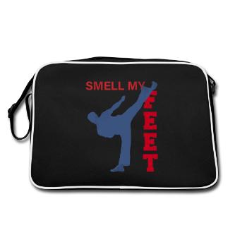 Karate, karate kyokushin, karate kick - Retro Bag - black/white - Back