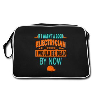 Electrician, Electrician Electricity, Electronics Technician - Retro Bag - black/white - Back